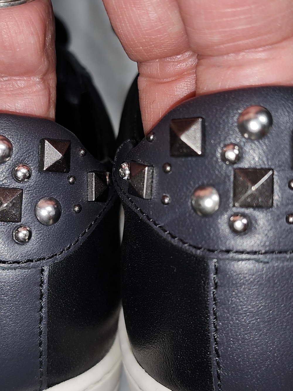 COACH Porter Black Leather Embellished Sneakers Stars Studs NYC Patches [Size] - Picture 13 of 13